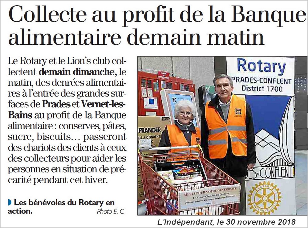 Banque Alimentaire Prades 2018