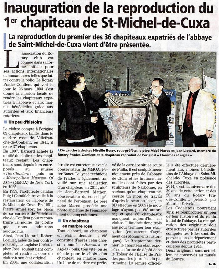 Chapiteau St Michel de Cuxa article