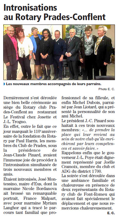 Intronisations article