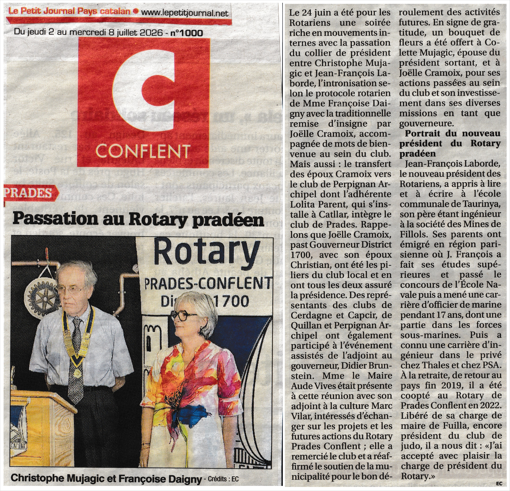 passation et intronisation juin 2026