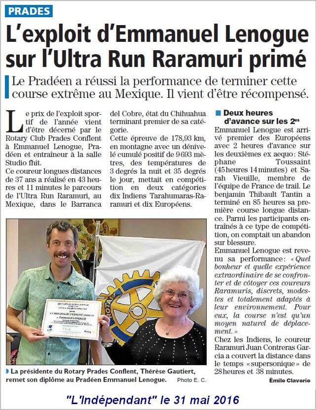 Prix Sportif 2016 article